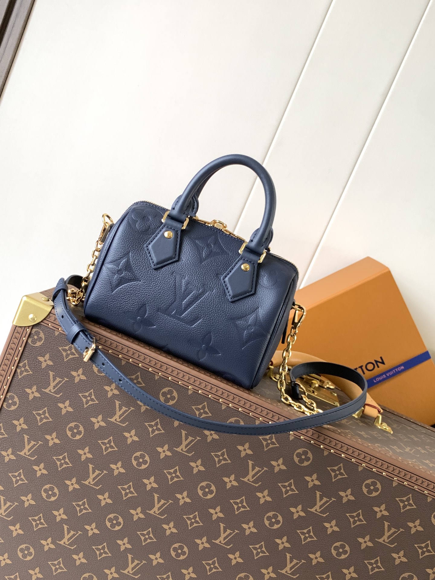 Speedy Bandoulière 20 Monogram Empreinte Leather Navy M14200
