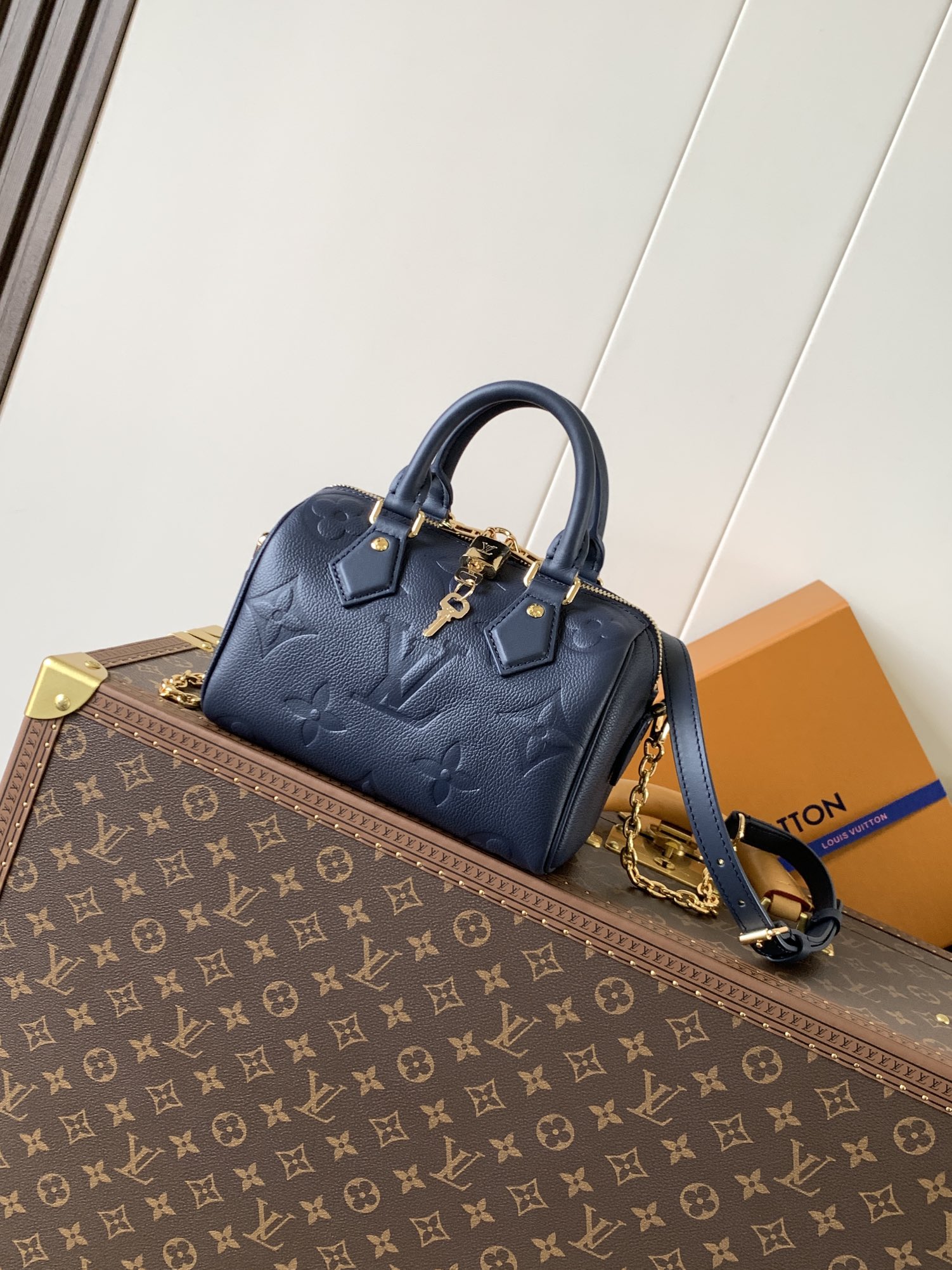 Speedy Bandoulière 20 Monogram Empreinte Leather Navy M14200