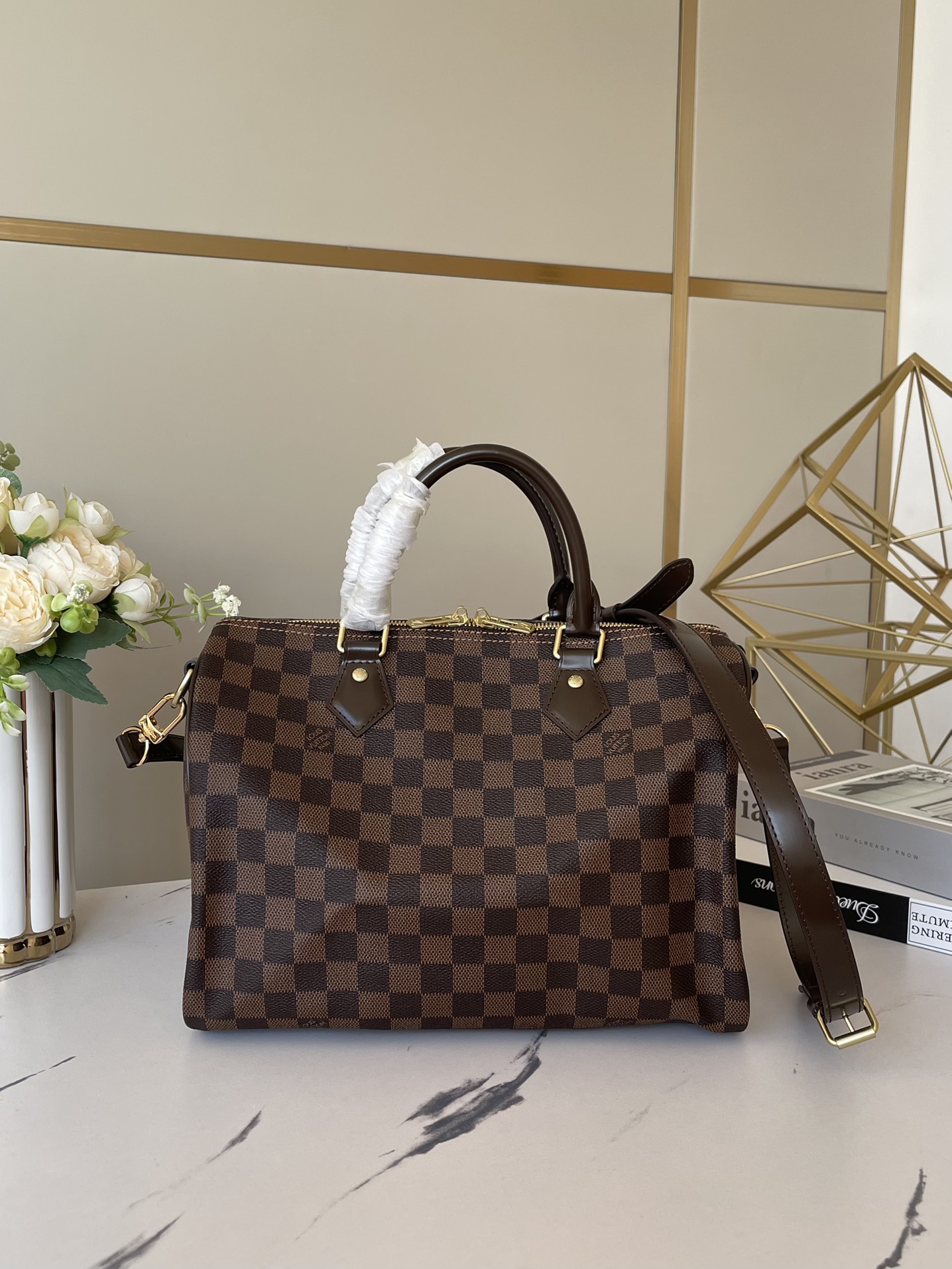 Speedy Bandoulière 30 Damier Ebene N40590