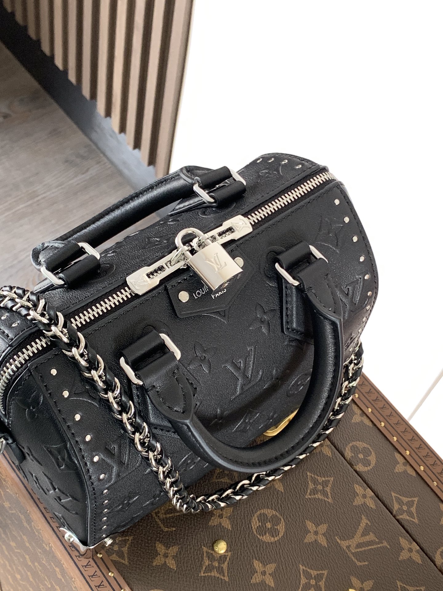 Speedy Trunk 20 Black Calf Leather M14575
