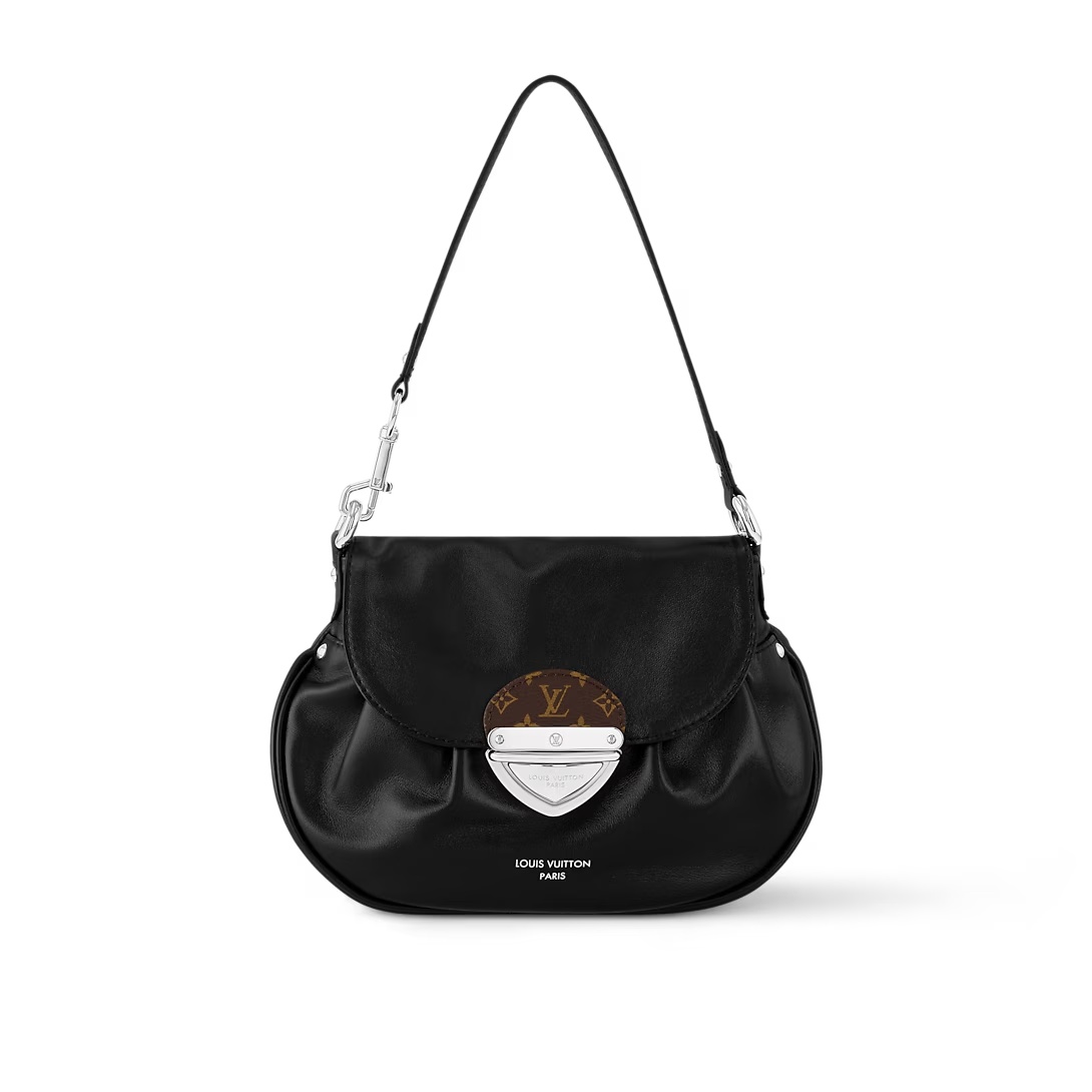 Sunset Vibe Crossbody Bag Black Lambskin Leather M12192