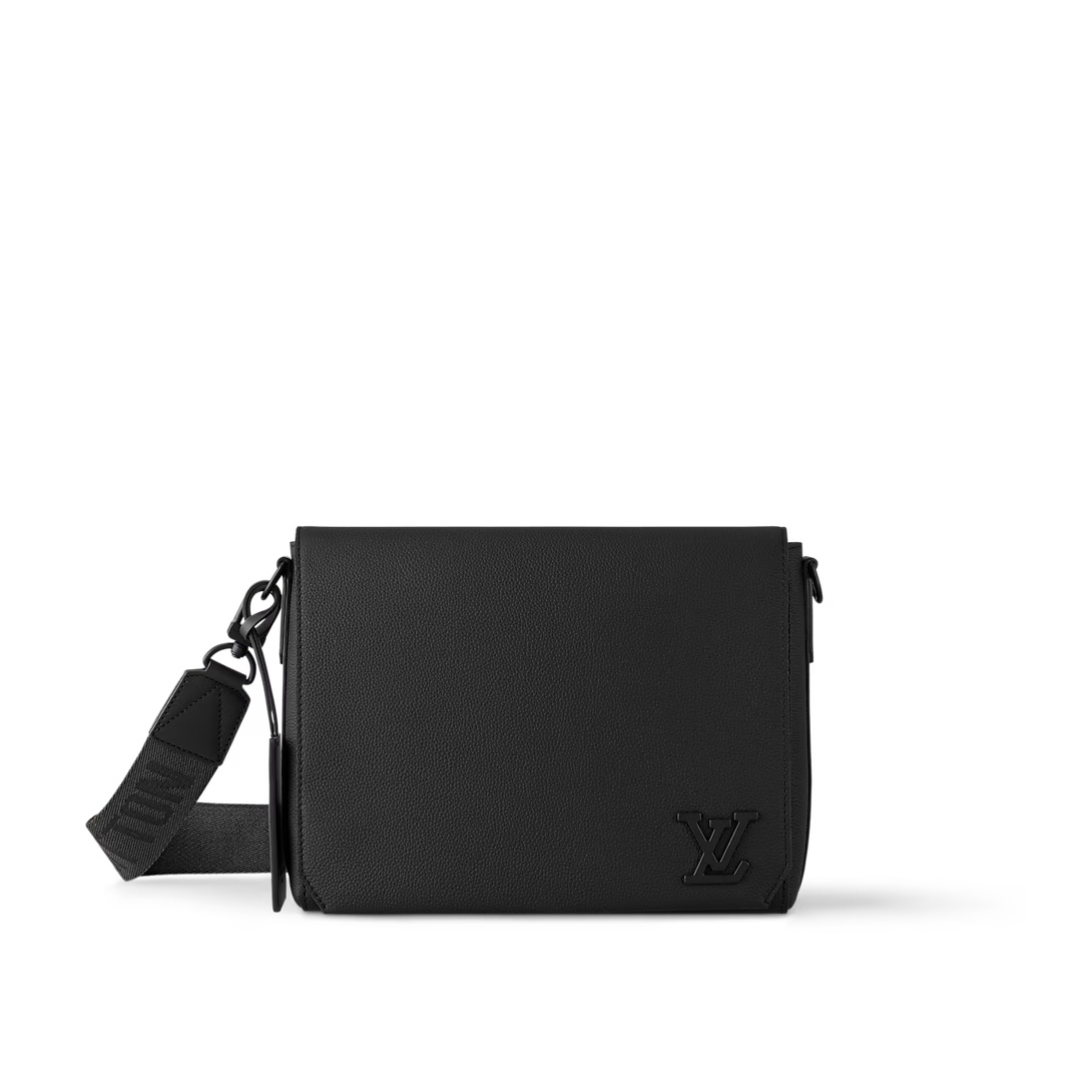 Takeoff Messenger Bag Black Grained Calf Leather M57080