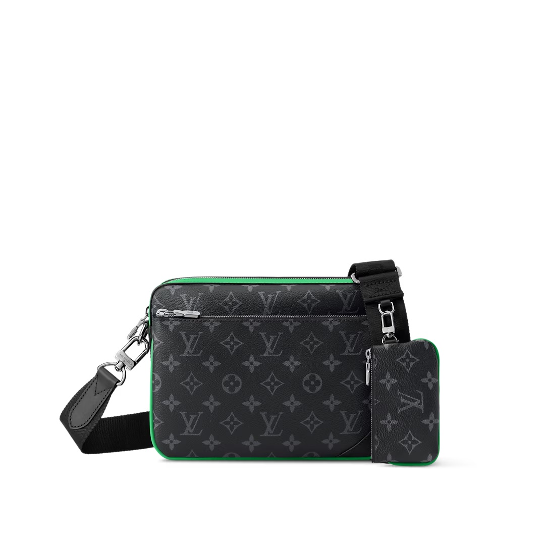 Trio Messenger Bag Bamboo Green Monogram Eclipse M26052
