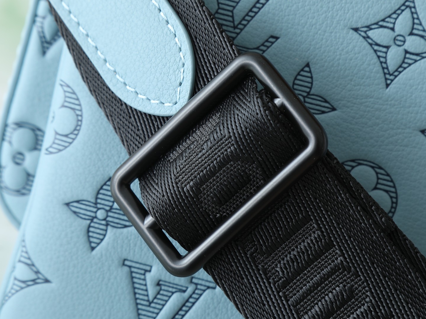Trio Messenger Bag G65 Sky Blue Monogram Shadow M14781