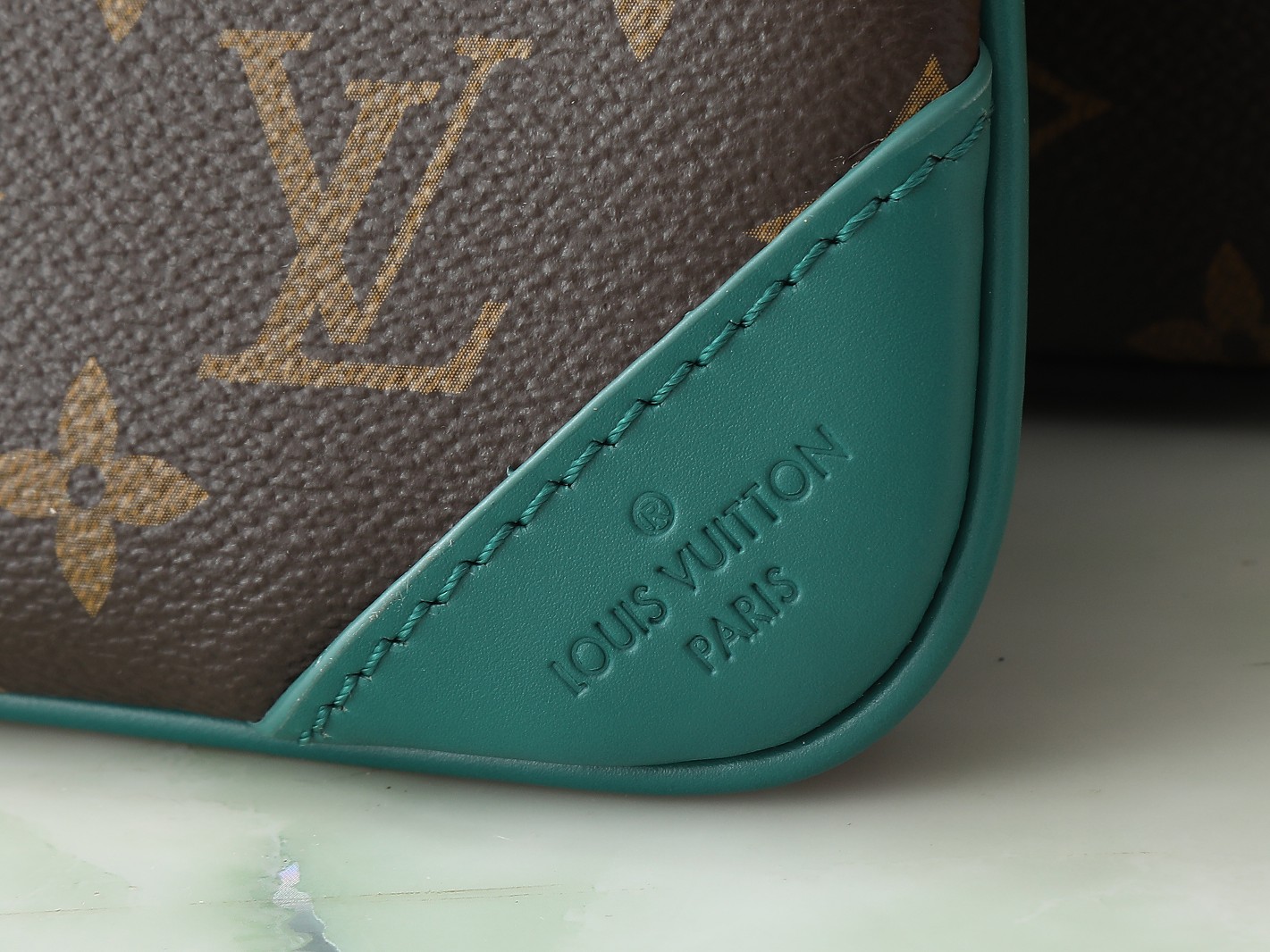 Trio Messenger Bag G73 Borneo Green Monogram Macassar Colormania M12766