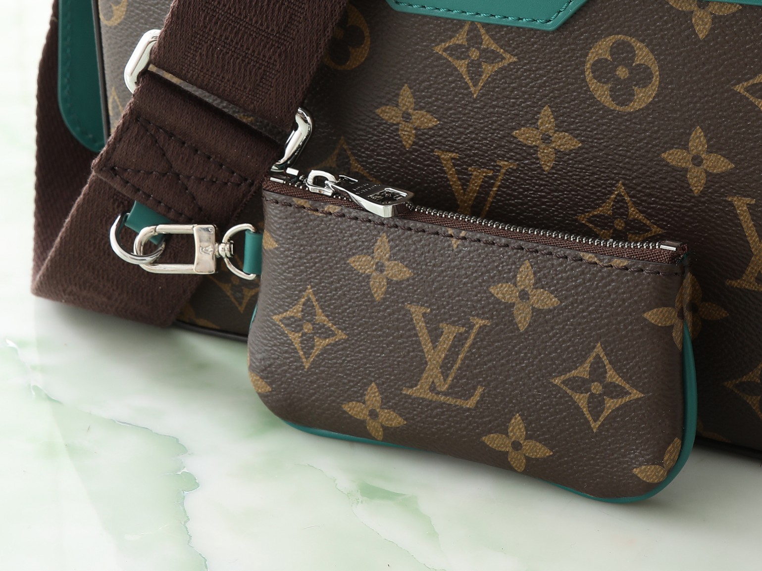 Trio Messenger Bag G73 Borneo Green Monogram Macassar Colormania M12766